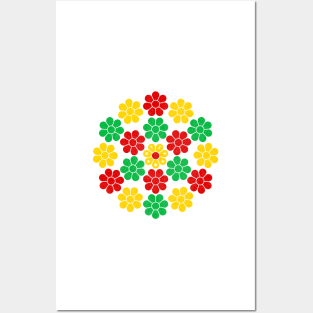 Democracy Daisy - red, green & gold Posters and Art